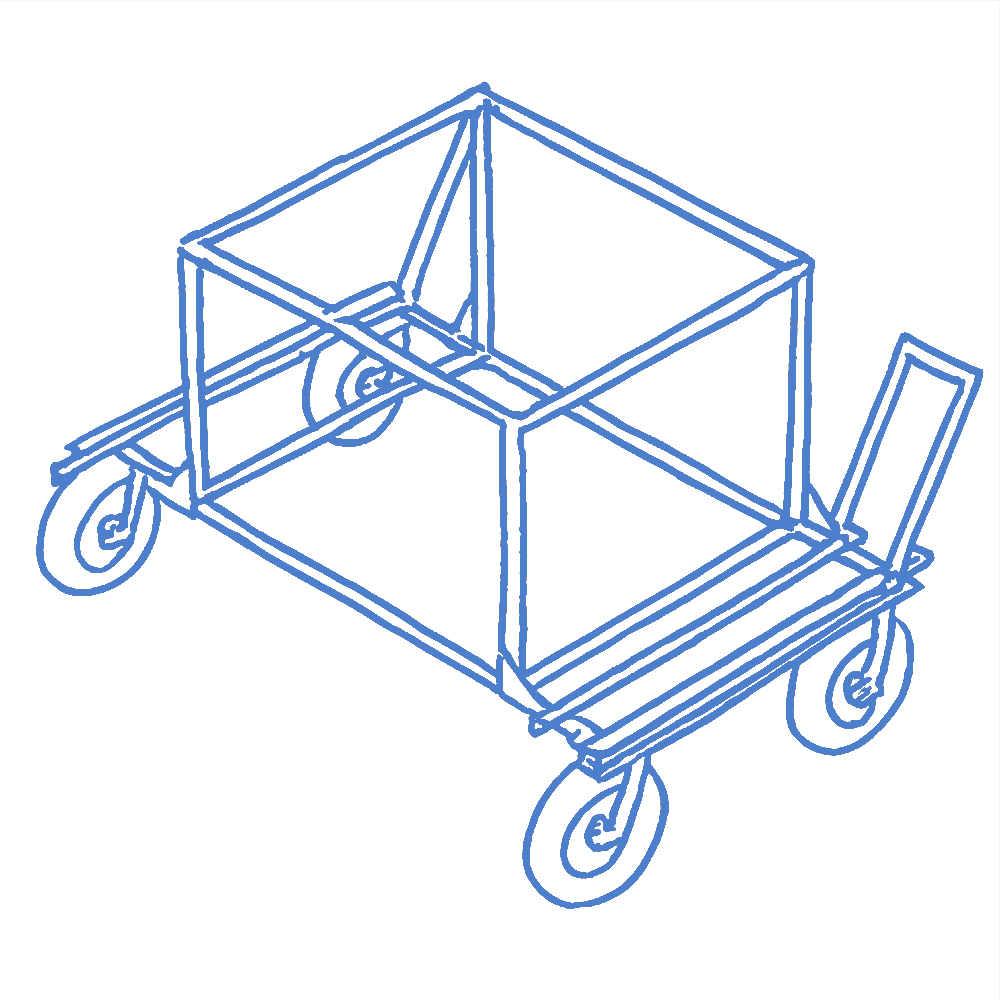 Aluminum Utility Cart Blue