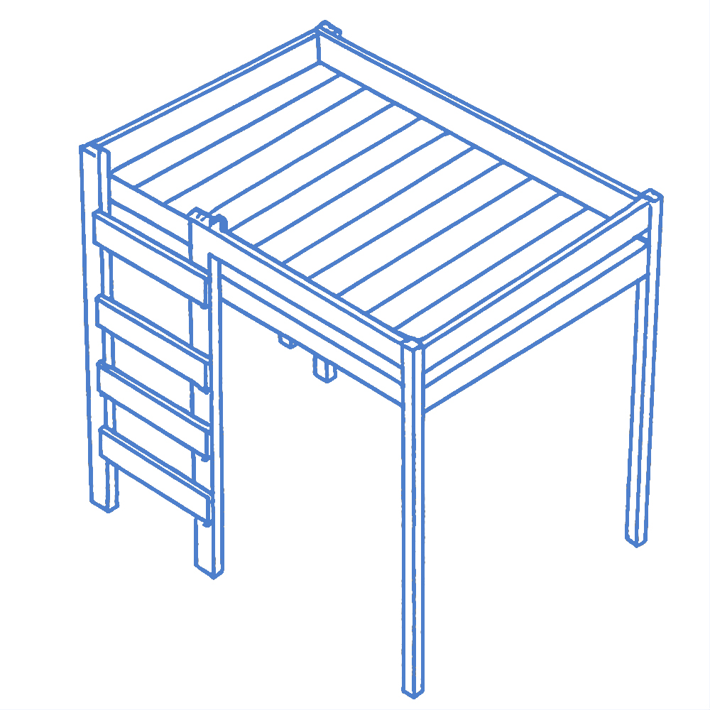 Loft Bed Blue