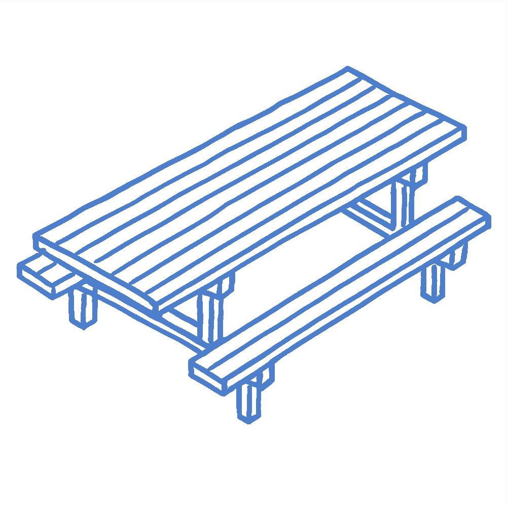 Picnic Table Blue