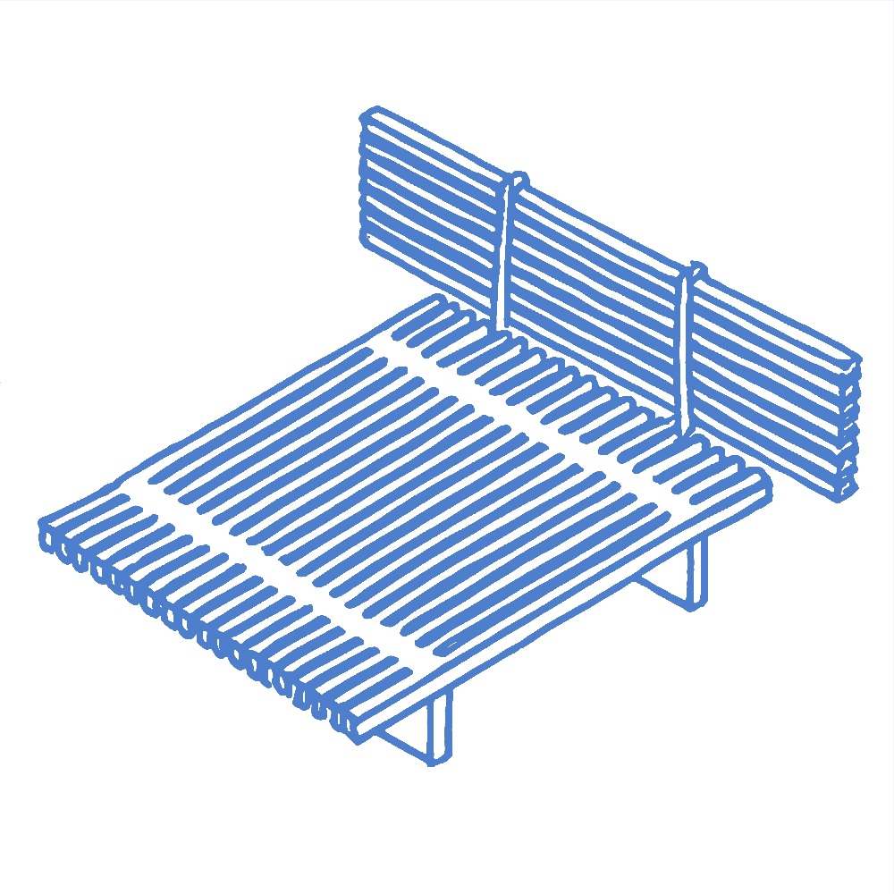 Platform Bed Blue