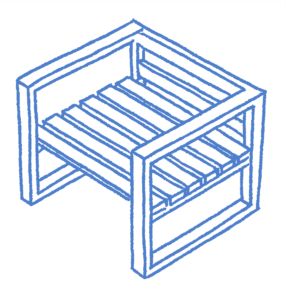 Wooden Chair Blue