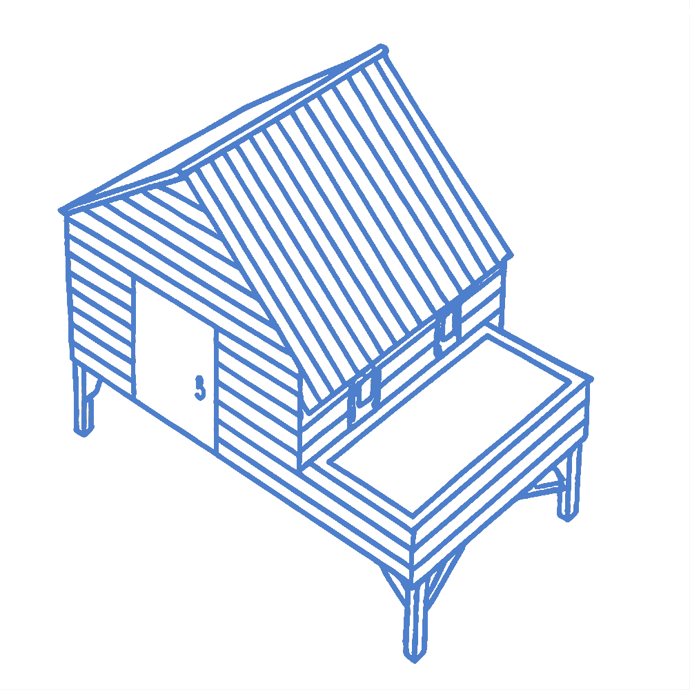 Wooden Chicken Coop Blue