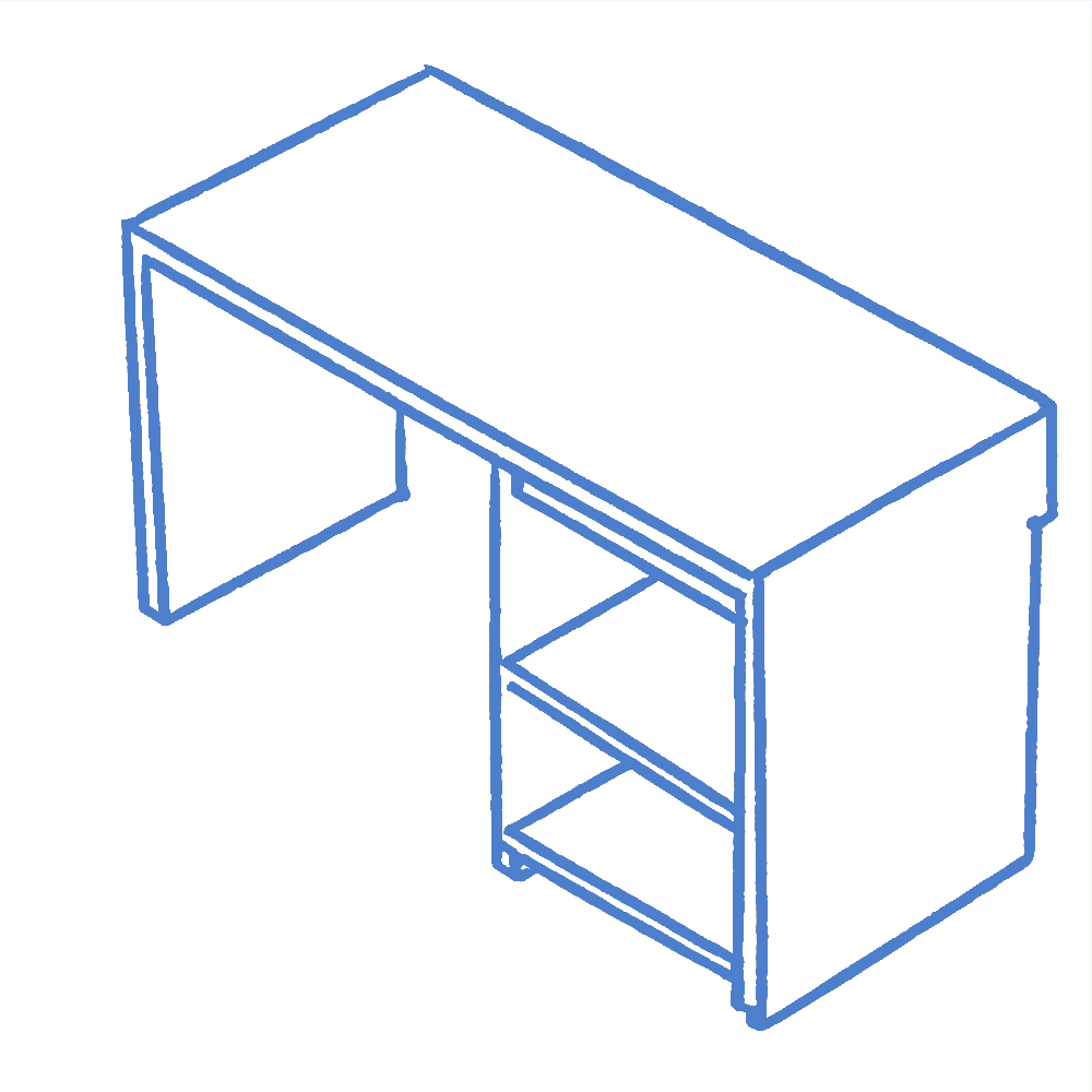 Wooden Desk Blue