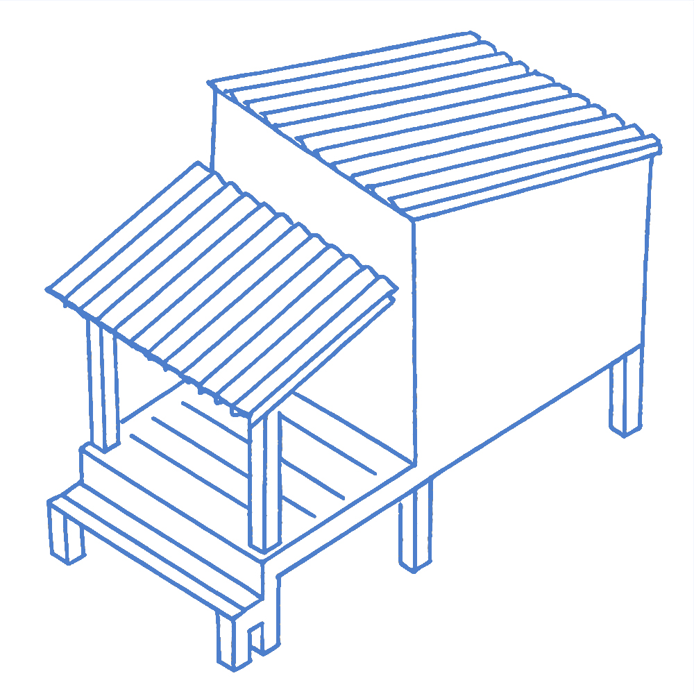 Wooden Dog House Blue