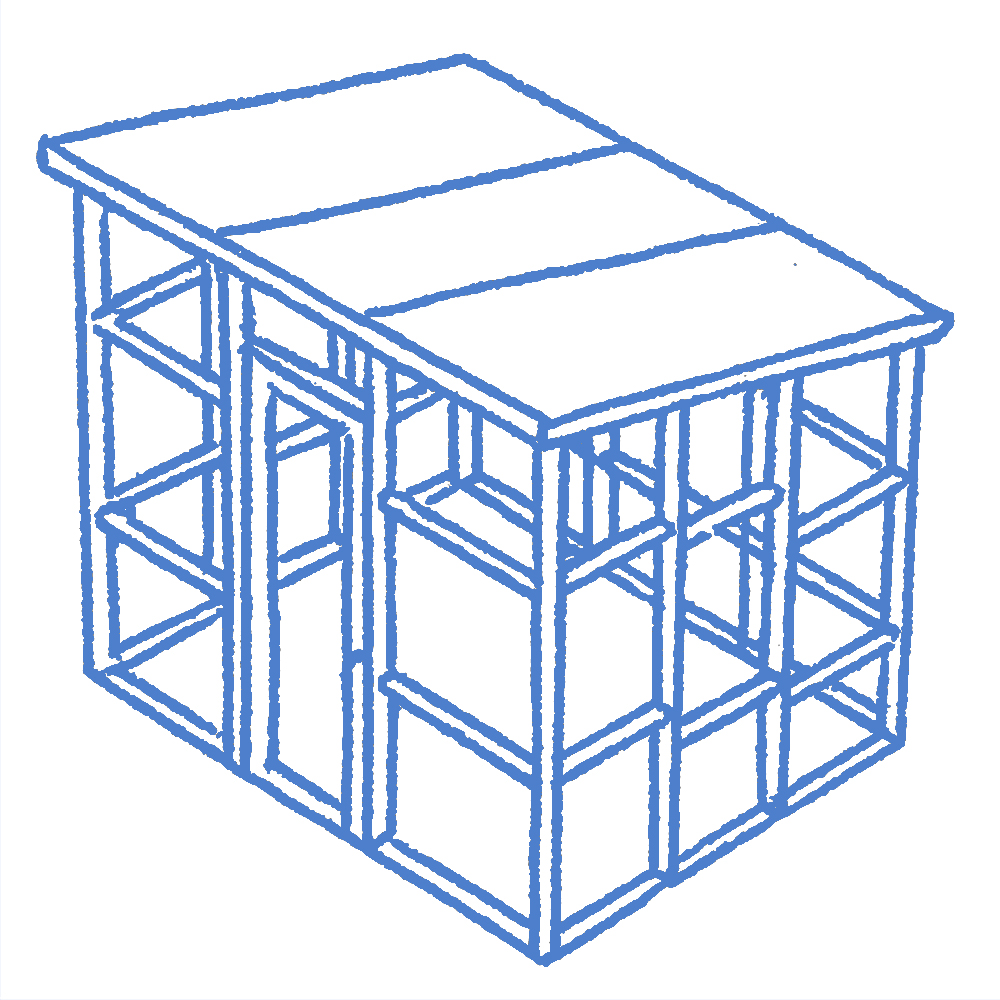 Wooden Greenhouse Blue