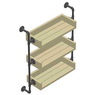 Wooden Plant Shelf with Steel